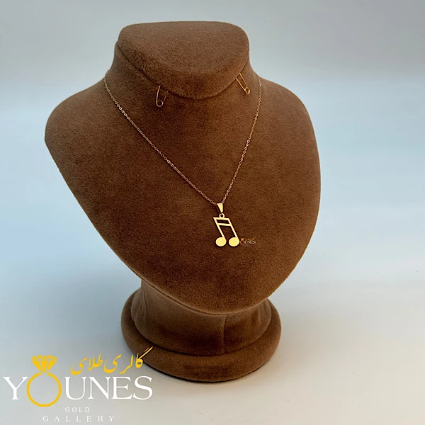 آویز نوت موسیقی (سول) لیزری طلا